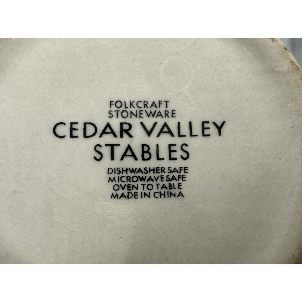 Horse Coffee Mug Cedar Valley Stables Folkcraft Stoneware Western Ranch Cup - Picture 5 of 9